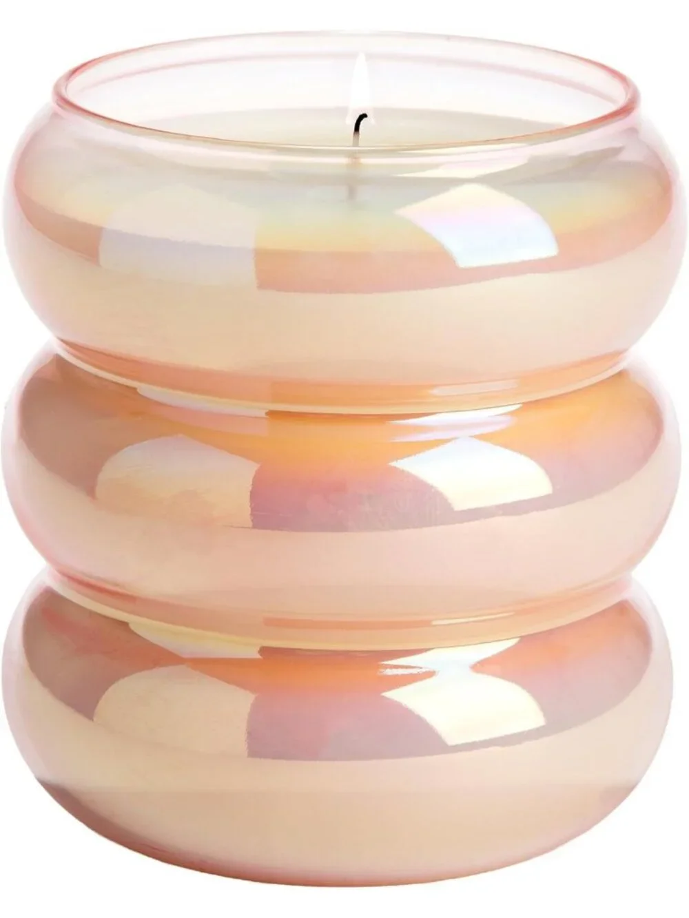 Pink Spritz Scented Candle in Bubble Glass, Iridescent Finish, 18 oz Premium Wax